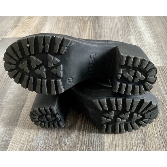 Divided Y2K Chunky Platform Black Boots Booties Women's Size 38 U.S. 7 - Picture 7 of 7